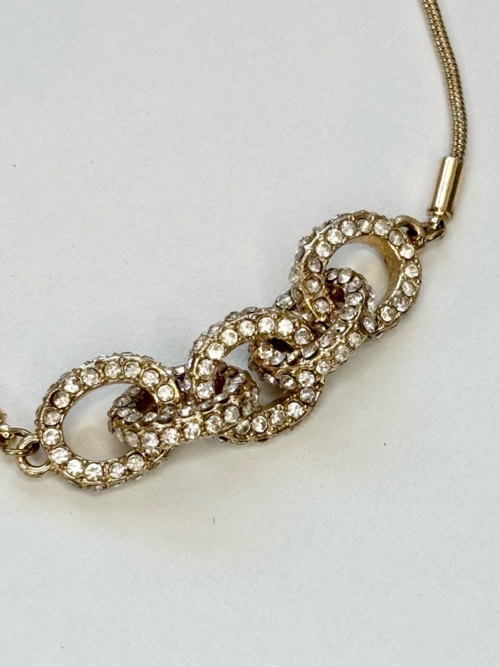 Jessica Simpson Gold Crystal Link Slider Bracelet with Clear Stones - Picture 6 of 6